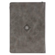 Load image into Gallery viewer, All Things Through Christ Philippians 4:13 Gray Faux Leather Zippered Journal