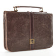 Load image into Gallery viewer, Brown Distressed Faux Leather Bible Cover with Cross Badge