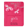 Load image into Gallery viewer, Personalized Custom Text Your Name The One-Minute Devotions for Girls Pink Faux Leather Devotional