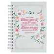 Load image into Gallery viewer, Bless You & Keep You Numbers 6:24-25 White & Pink Floral Wirebound Journal