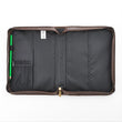 Load image into Gallery viewer, Brown Distressed Faux Leather Bible Cover with Cross Badge