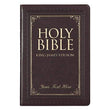 Load image into Gallery viewer, Personalized Custom Text Your Name KJV Thinline Large Print Bible Dark Brown LuxLeather Indexed King James Version