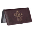 Load image into Gallery viewer, Be Still and Know Psalm 46:10 Brown Faux Leather Checkbook Cover