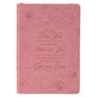 Load image into Gallery viewer, Bless You Numbers 6:24-25 Pink Faux Leather Zippered Journal