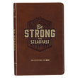 Load image into Gallery viewer, Be Strong and Steadfast Brown Faux Leather Daily Devotional