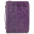 Load image into Gallery viewer, Funda para Biblias Fe Hebreos 11:1 Morado SPANISH Personalized Bible Cover for Women