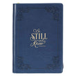 Load image into Gallery viewer, Be Still and Know Psalm 46:10 Navy Blue Faux Leather Journal