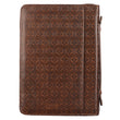 Load image into Gallery viewer, Proverbs: 3:5 Faux Leather Brown Personalized Bible Cover for Women