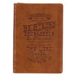 Load image into Gallery viewer, Be Strong Joshua 1:9 Toffee Brown Faux Leather Zippered Journal