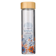Load image into Gallery viewer, Thankful Grateful Blessed Glass Water Bottle with Bamboo Lid & Sleeve