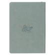 Load image into Gallery viewer, Personalized Journal Walk By Faith Teal Floral Faux Leather Journal with Zipper Closure 2 Corinthians 5:7