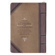 Load image into Gallery viewer, Be Strong & Courageous Joshua 1:9 Two-Tone Brown Faux Leather Journal