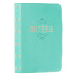 Load image into Gallery viewer, Personalized Custom Text Your Name KJV Holy Bible COMPACT Faux Leather Tiffany Blue King James Version