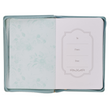 Load image into Gallery viewer, Personalized Journal Walk By Faith Teal Floral Faux Leather Journal with Zipper Closure 2 Corinthians 5:7