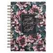 Load image into Gallery viewer, Walk By Faith 2 Corinthians 5:7 Pink Floral Wire-bound Journal