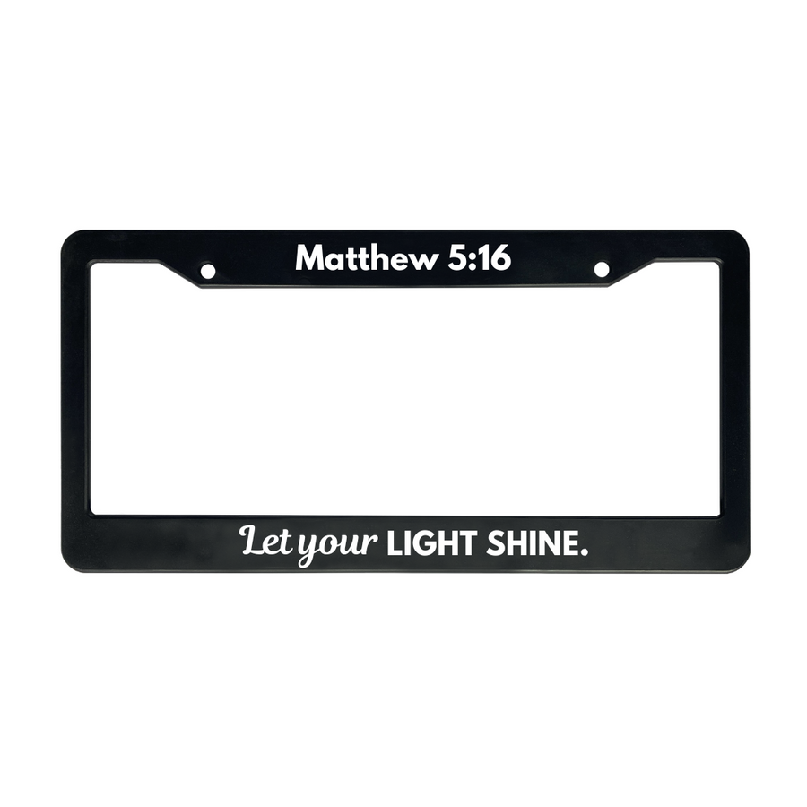 Matthew 5:16 Let Your Light Shine. | Christian License Plate Frame