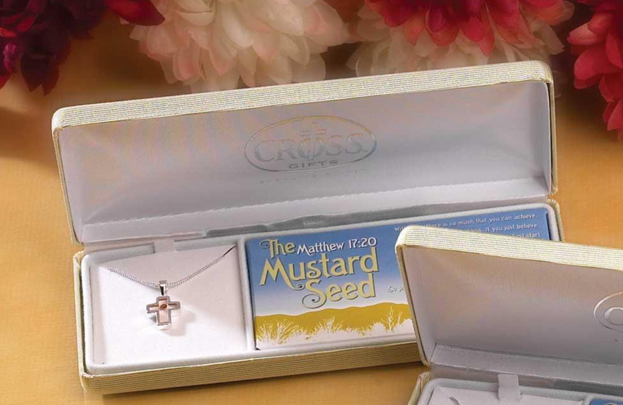 Mustard Seed Silver Plated Cross Necklace