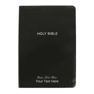 Personalized Custom Text Your Name NKJV Super Giant Print Reference Bible Black Leatherflex