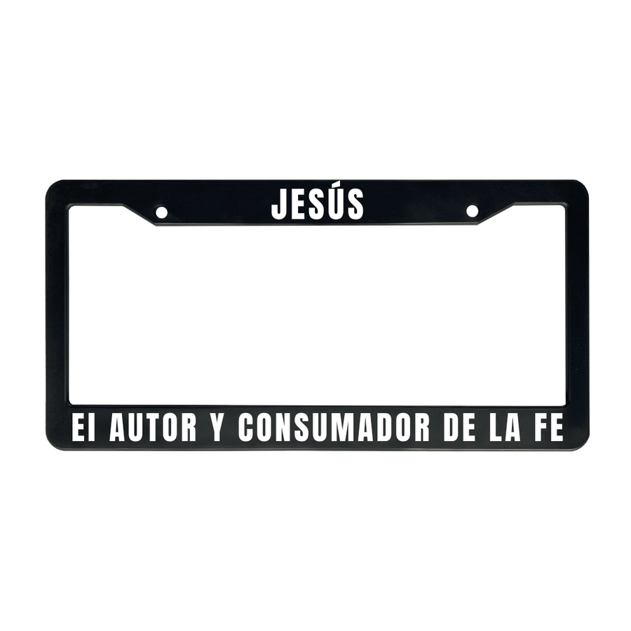 Hebreos 12:2 Christian Spanish License Plate Frame | Porta Placas Cristiano para Matriculas en Español