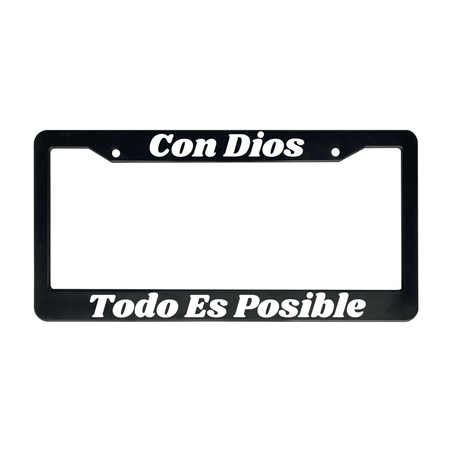 Con Dios Todo Es Posible | Christian Spanish License Plate Frame