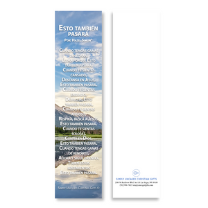 Spanish Inspirational Encouraging 8X2inch Bookmark with Poem (This Too Shall Pass) Packs | Marcador en Español con el Poema Esto también pasará