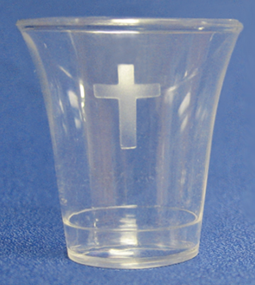 1000 Clear Plastic Communion Cups with Cross