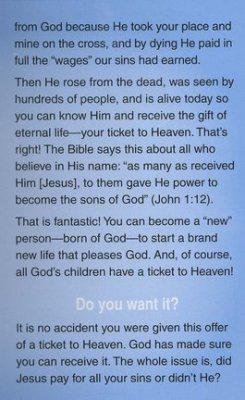 Your Ticket to Heaven Tract (Pack of 25)