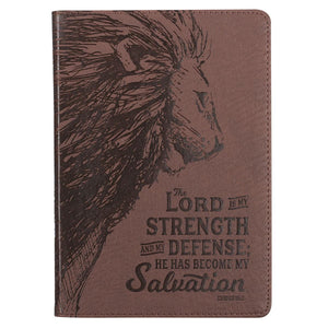 The Lord Is My Strength & Defense Exodus 15:2 Brown Journal