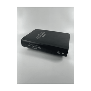 Personalized Custom Text Your Name NKJV The Charles F. Stanley Life Principles Bible Large Print Edition Black Leathersoft