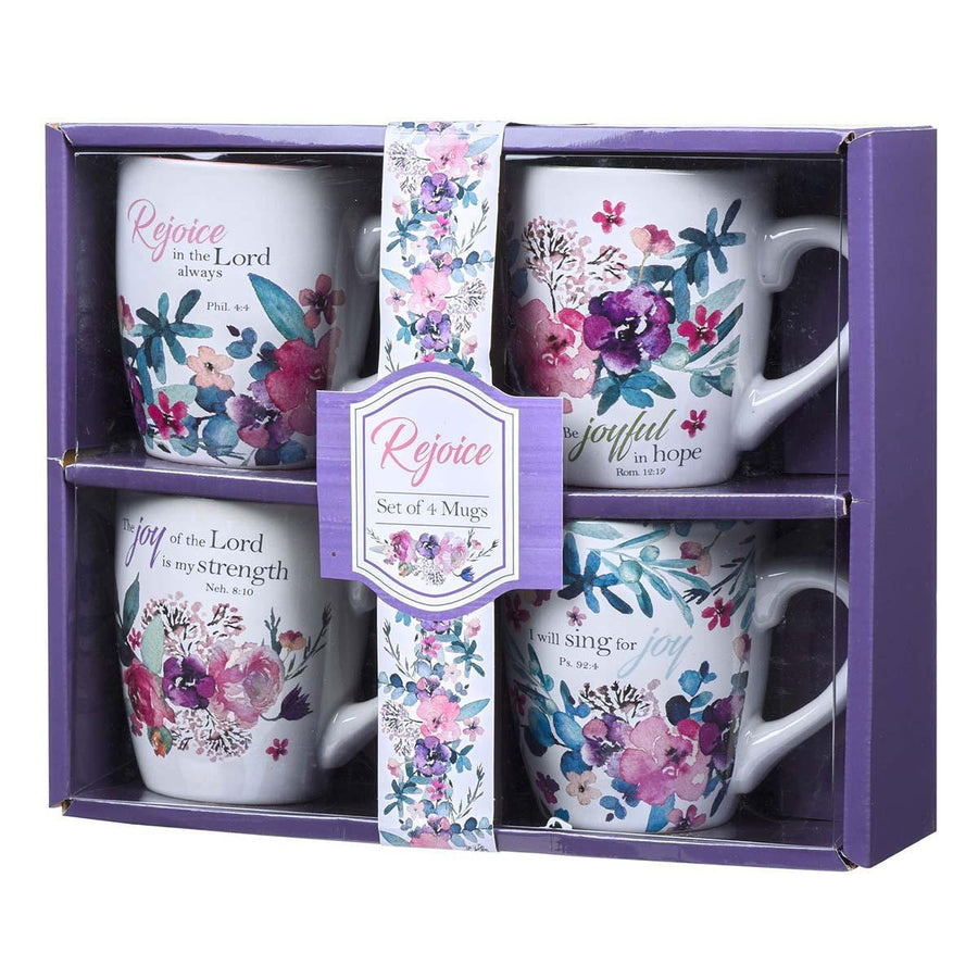 Rejoice Collection Four Piece Ceramic Coffee Mug Set