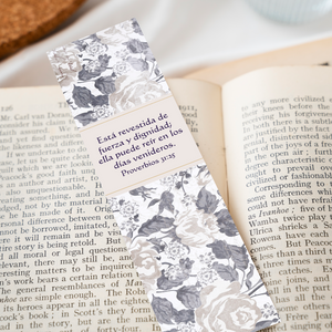 Spanish Proverbs 31:25 8’X2’ Bookmark for Women | Gift for Virtuous Woman