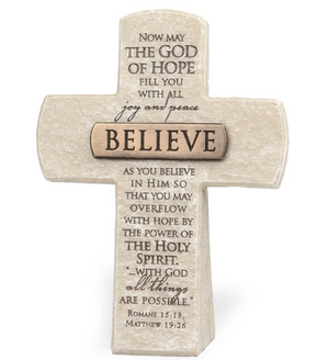 Believe Bronze Title Bar Desktop Cross