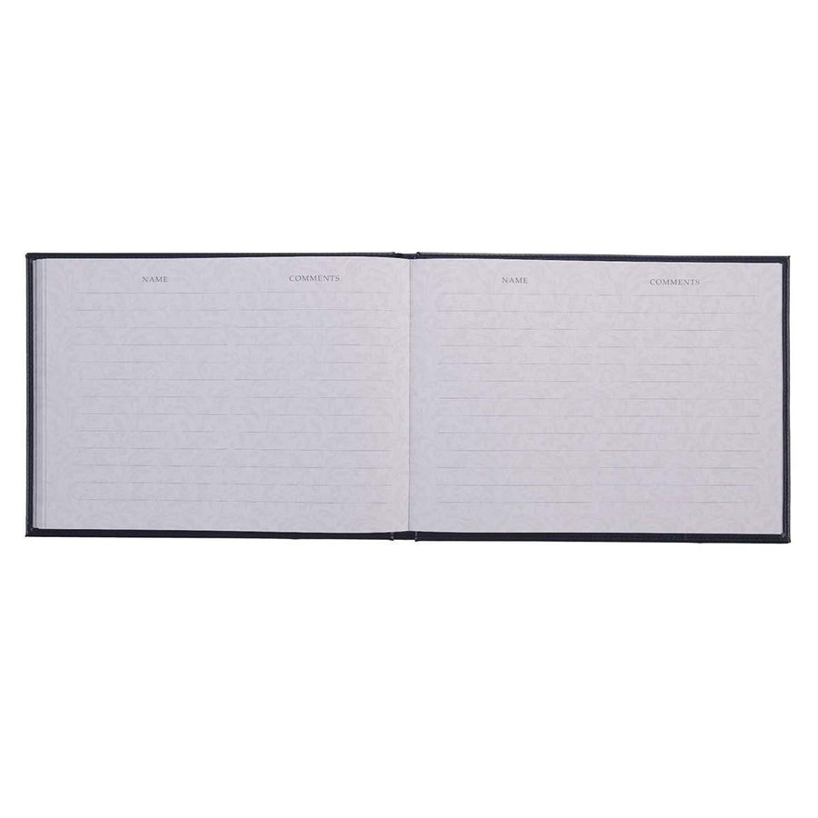 In Loving Memory Navy Faux Leather Guest Book