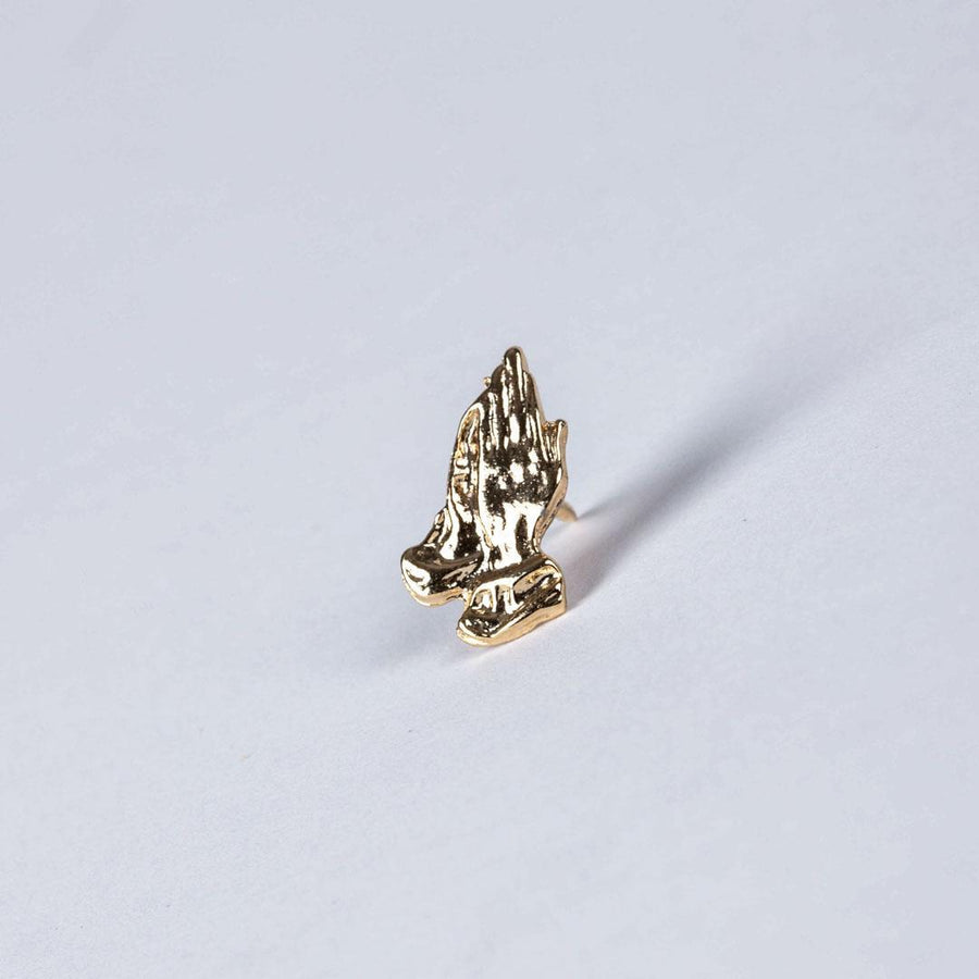 Gold Prayer Hands Lapel Pin