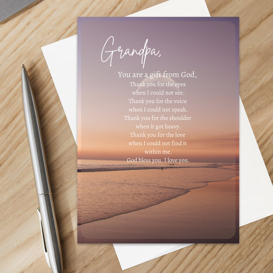 Christian Thank You Grandpa Card for Appreciation Card Christian Thank You to Grandpa Gift for Christian Appreciation