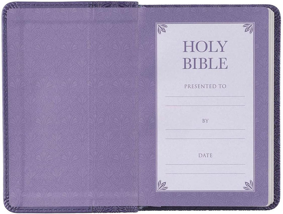 Personalized KJV Pocket Bible Purple Faux Leather