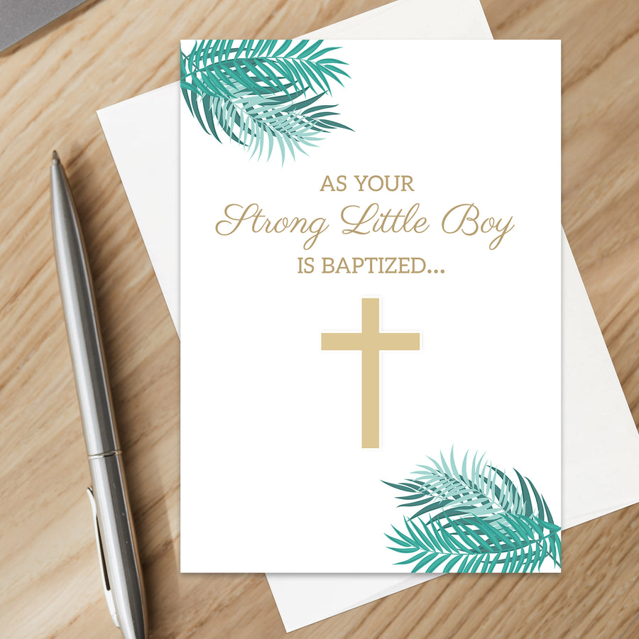 Baby Boy Baptism Card