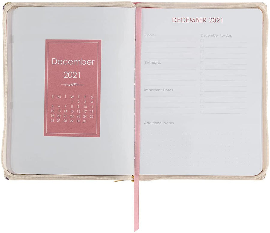 Personalized 2022 Make Today Amazing Large Floral Faux Leather 18-month Planner For Women Psalm 118:24