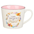 Load image into Gallery viewer, I Love That You Are My Friend Proverbs 27: 9-11 White &amp; Pink Ceramic Coffee Mug
