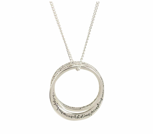 Serenity Prayer Silver Plated Ring Necklace