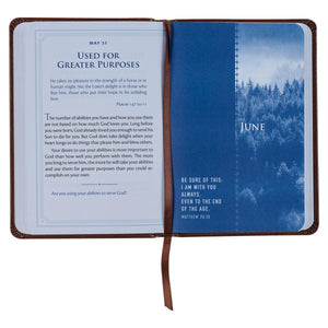 Be Strong and Steadfast Brown Faux Leather Daily Devotional