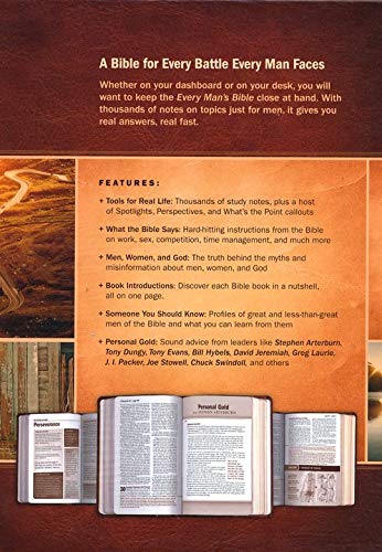 Personalized NIV Every Man's Bible Deluxe Heritage Edition TuTone LeatherLike Brown/Tan