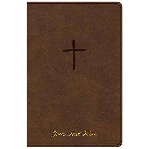 Personalized NKJV Compact Bible Brown Leathertouch