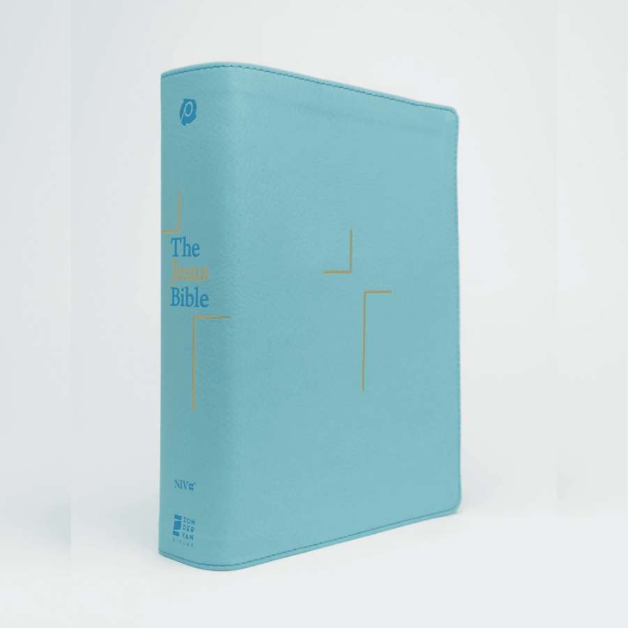 Personalized The Jesus Bible NIV Edition Leathersoft Blue