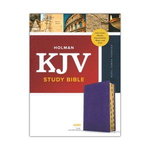 Personalized Custom Text Your Name KJV Holman Study Bible Plum LeatherTouch (Indexed)