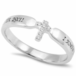 Load image into Gallery viewer, I Know The Thoughts Jeremiah 29:11 Women&#39;s Tiny Cross Ring
