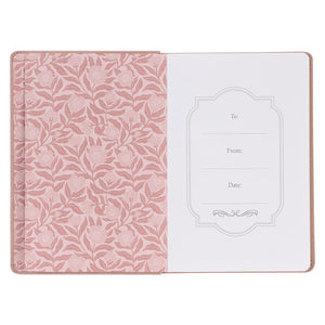 Sufficient Grace 2 Corinthians 12:9 Pearlescent Rose Faux Leather Journal