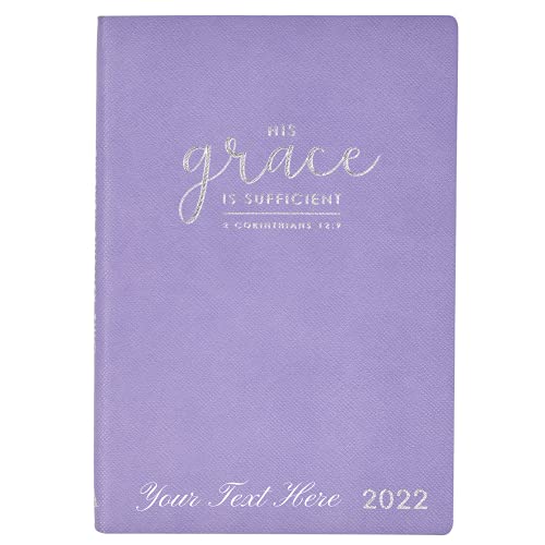 Personalized 2022 His Grace is Sufficient Purple Faux Leather My Yearly Planner - 2 Corinthians 12:9