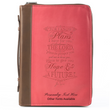 Load image into Gallery viewer, Jeremiah 29:11 Faux Leather Pink and Brown Personalized Bible Cover for Women
