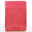 Load image into Gallery viewer, Mt. 19:26 Faux Leather Rosado Personalized Bible Cover for Women
